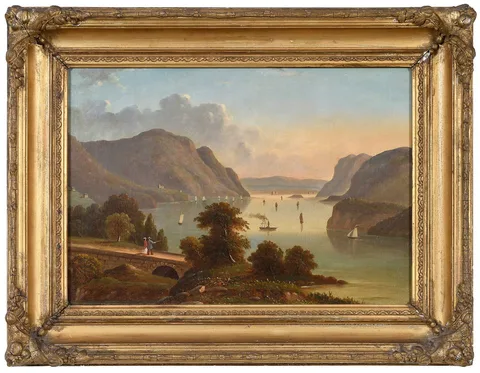 Victor de Grailly, Hudson River Scene, oil on canvas