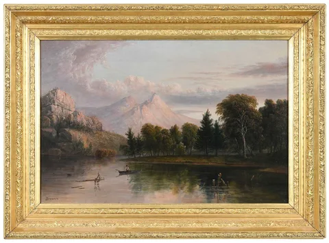 Albertus Del Orient Browere, Fisherman Canoeing, oil on canvas