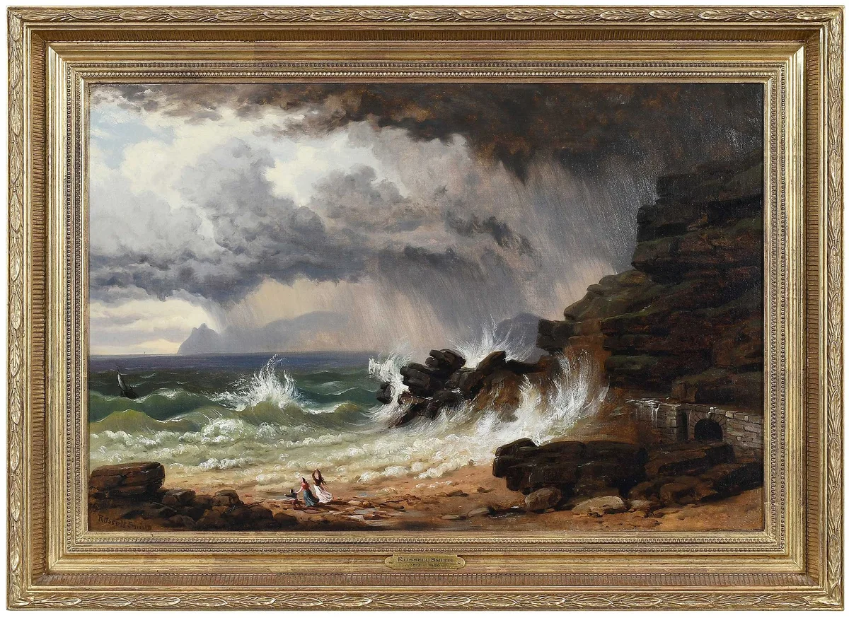 Sestri, Coast of Genoa by William Thompson Russel Smith, oil on canvas, sold Sep 2023