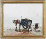 Anthony Thieme, Clam Digging, incised signature lower right "A. Thieme
