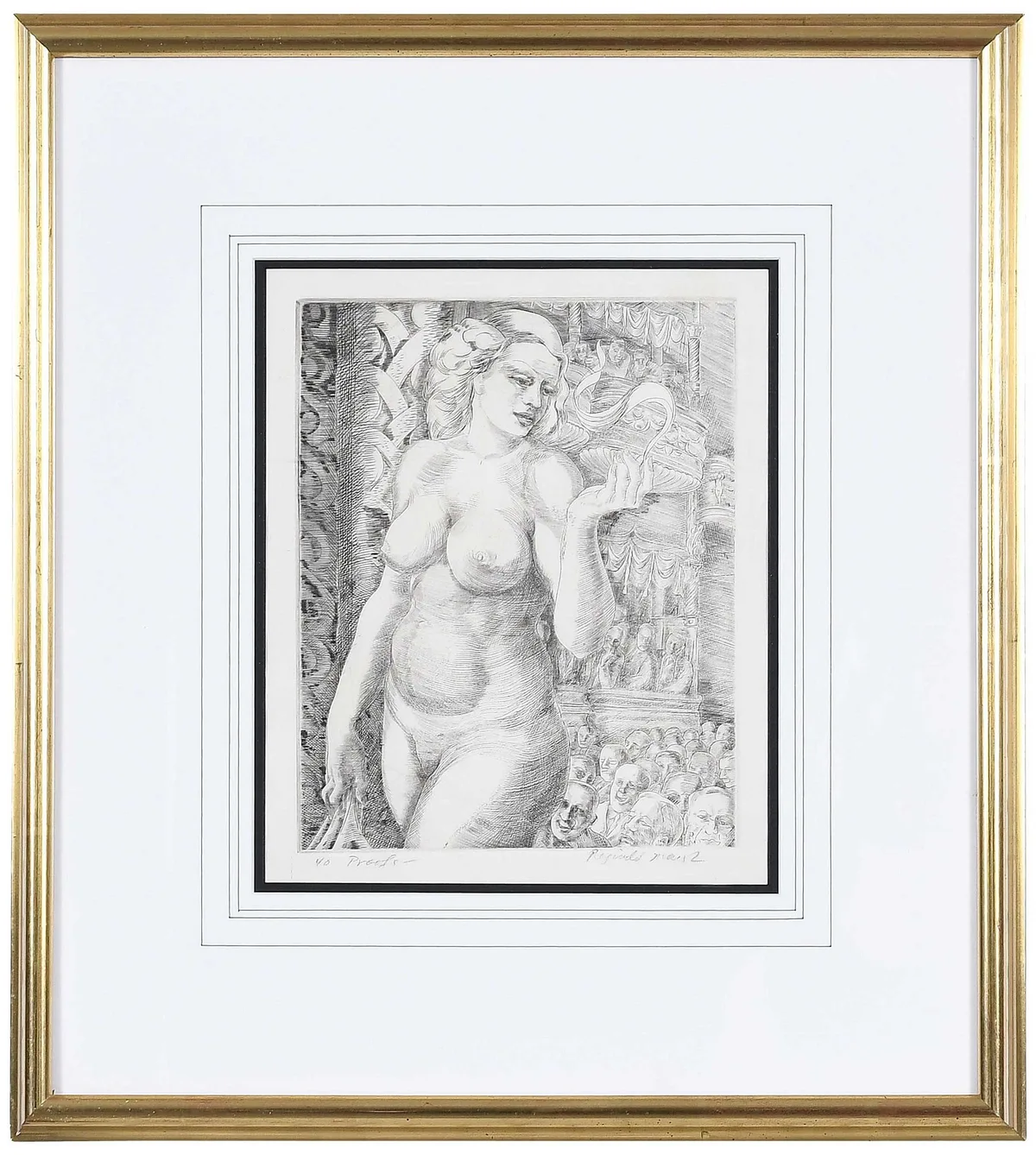 G String (Sasowsky 172) by Reginald Marsh, 1936, engraving, sold Sep 2023