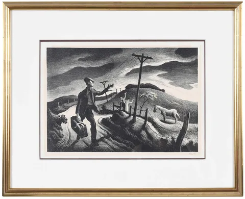 The Boy by Thomas Hart Benton, 1948, lithograph, sold Sep 2023