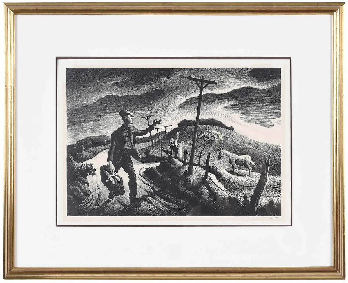 The Boy by Thomas Hart Benton, 1948, lithograph, sold Sep 2023