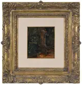 Théodore Rousseau, Ancient Tree and Figures by a Path