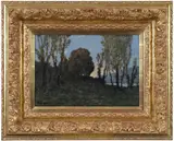 Henri Harpignies, Trees on the Border of a River