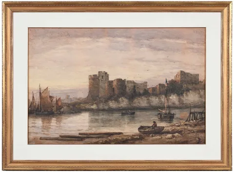 Richard Henry Nibbs, Chepstow Castle, Wales, watercolor on paper