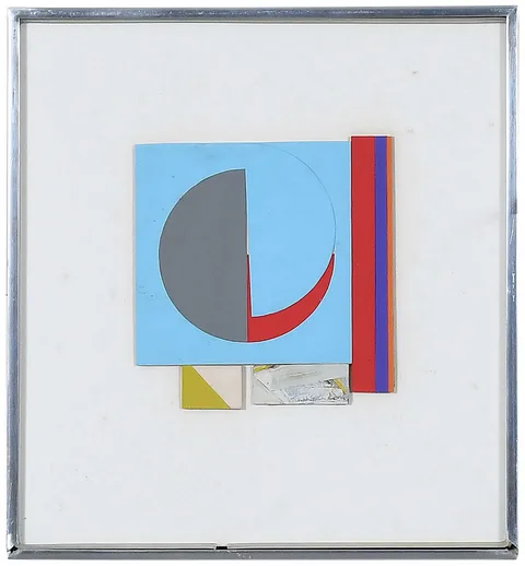 Abstract Composition (City Life) by Budd Hopkins, mixed media collage, sold Sep 2023