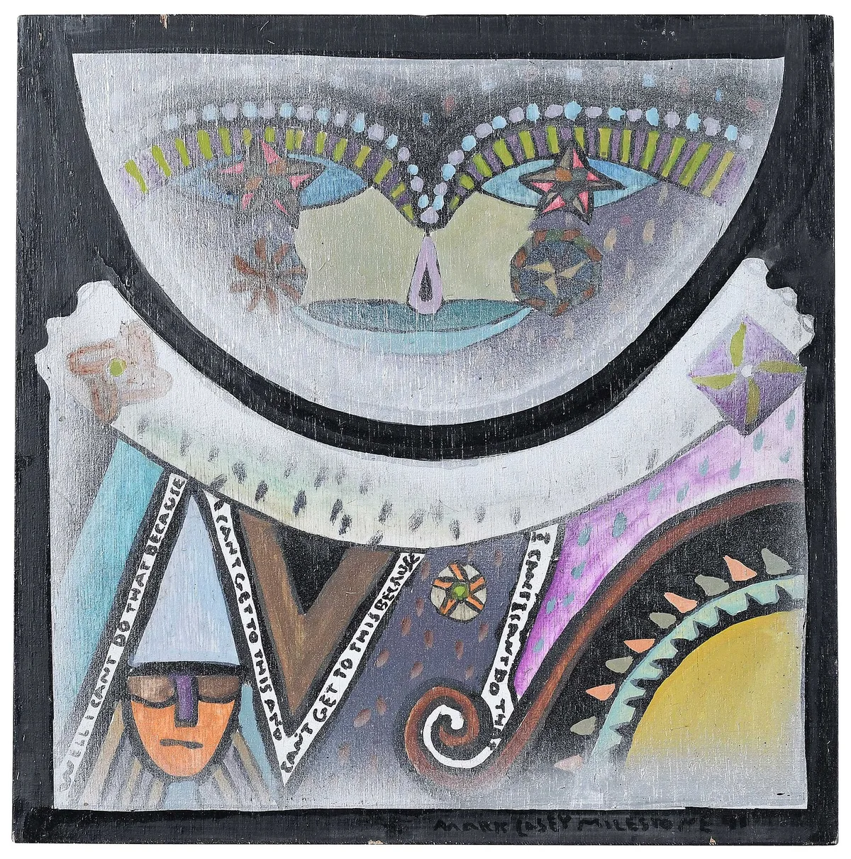 Mark Casey Milestone, Faces, oil on board