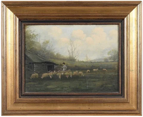 Crawford Slack, The Sheep Shack, 1917, oil on artist board