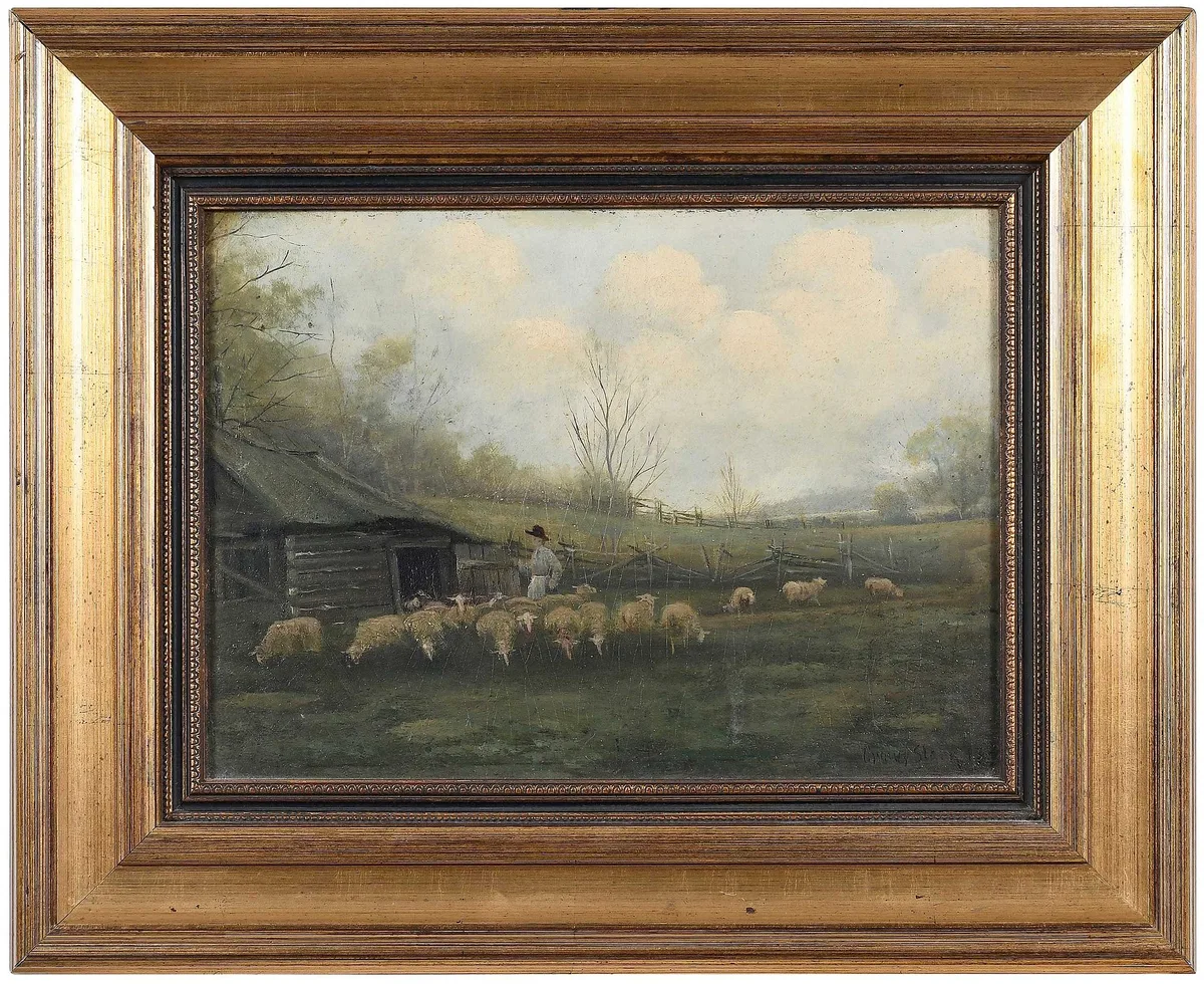 Crawford Slack, The Sheep Shack, 1917, oil on artist board