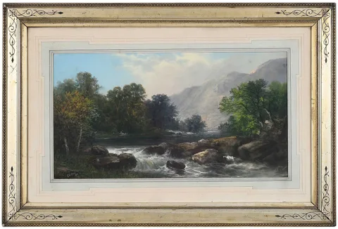 James Northcote, On the River Lledr, North Wales, 1879, pastel on board