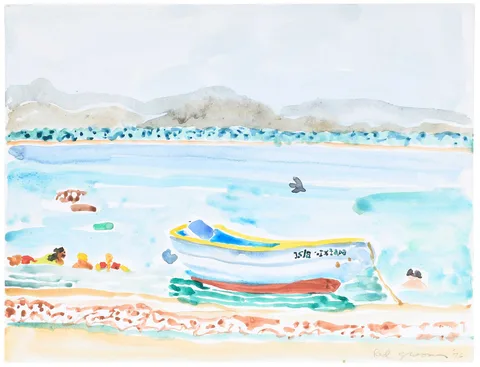 Red Grooms, Beach at Isla Ixtapa, 1976, watercolor