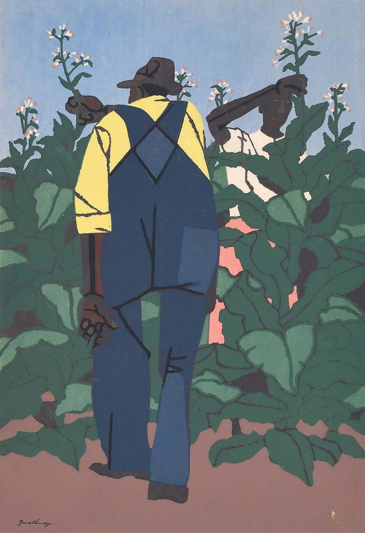 Robert Gwathmey, Topping Tobacco, 1947, silkscreen