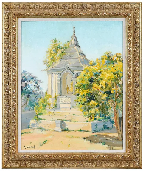 Arrah Lee Gaul, Temple Cheing-Mai, Thailand, oil on canvas