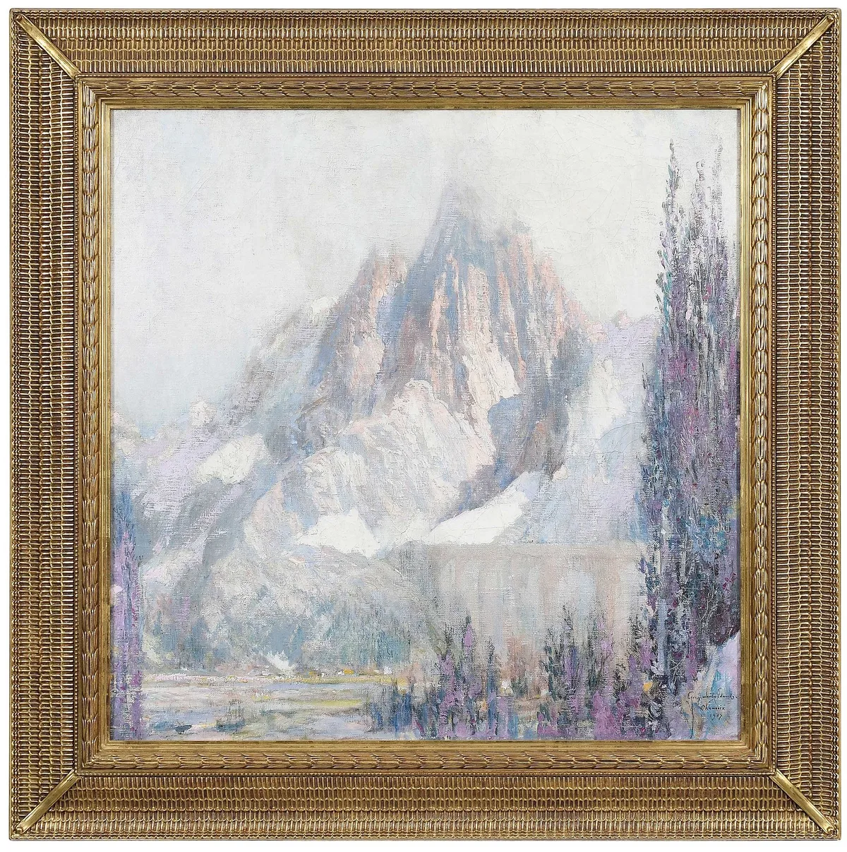 Chamonix by George Wharton Edwards, 1927, oil on canvas, sold Jul 2023