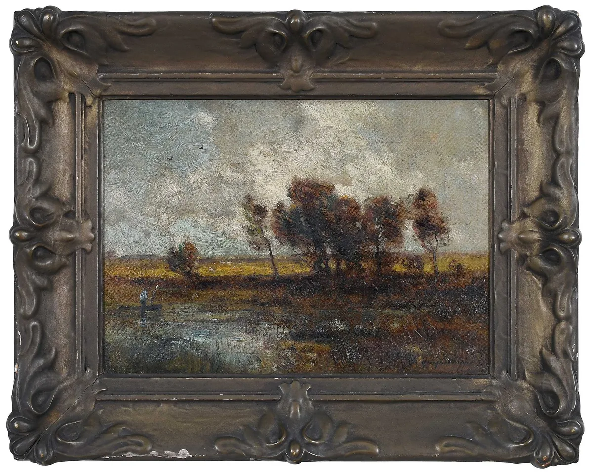 Impressionist Landscape by Guy Carleton Wiggins, oil on canvas, sold Jul 2023