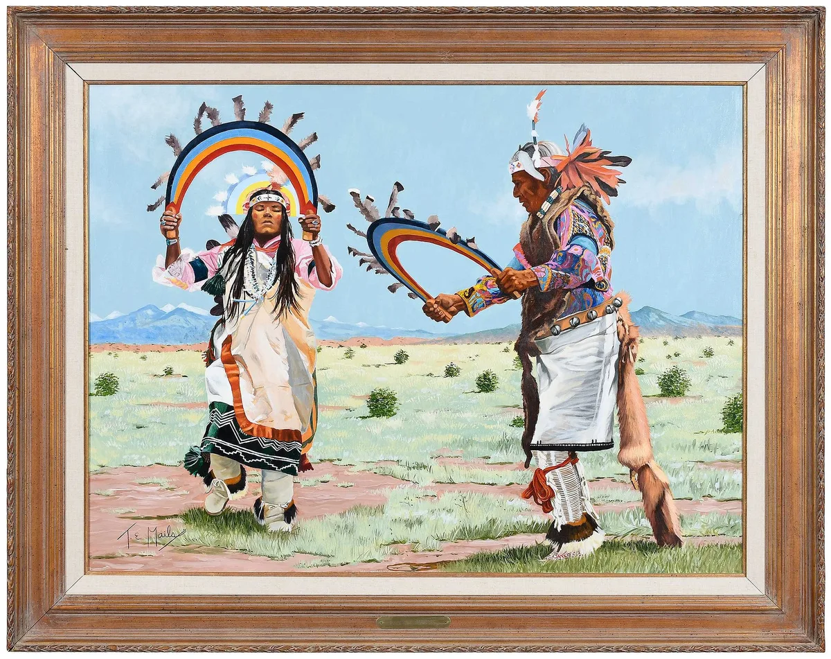 Thomas E. Mails, Rainbow Dancers, oil on canvas