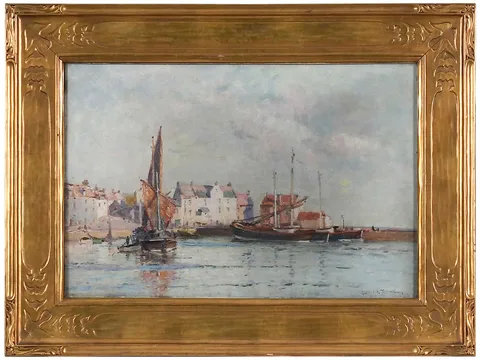 Robert Weir Allan, Evening - Pittenween, Scotland, oil on canvas
