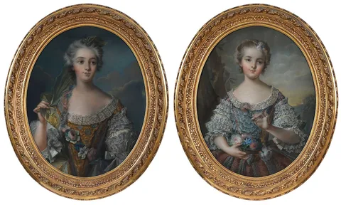 Jean-Marc Nattier, A Pair of Portraits, pastel on paper