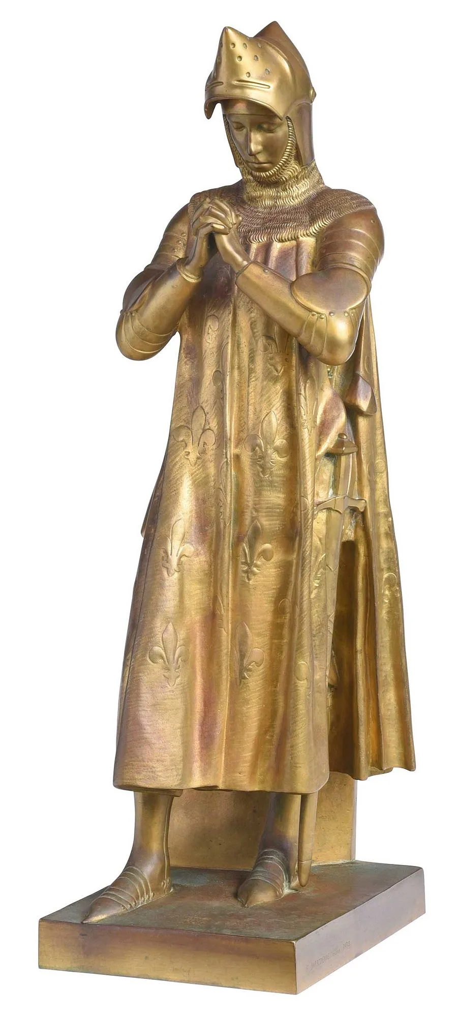 Jean Larrive, Jeanne d'Arc, at the Coronation of Charles VII, gilt bronze
