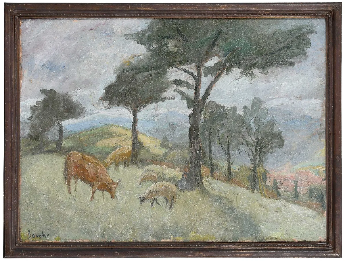 Georges Bouche, Scene de Paturage, circa, 1930, oil on canvas