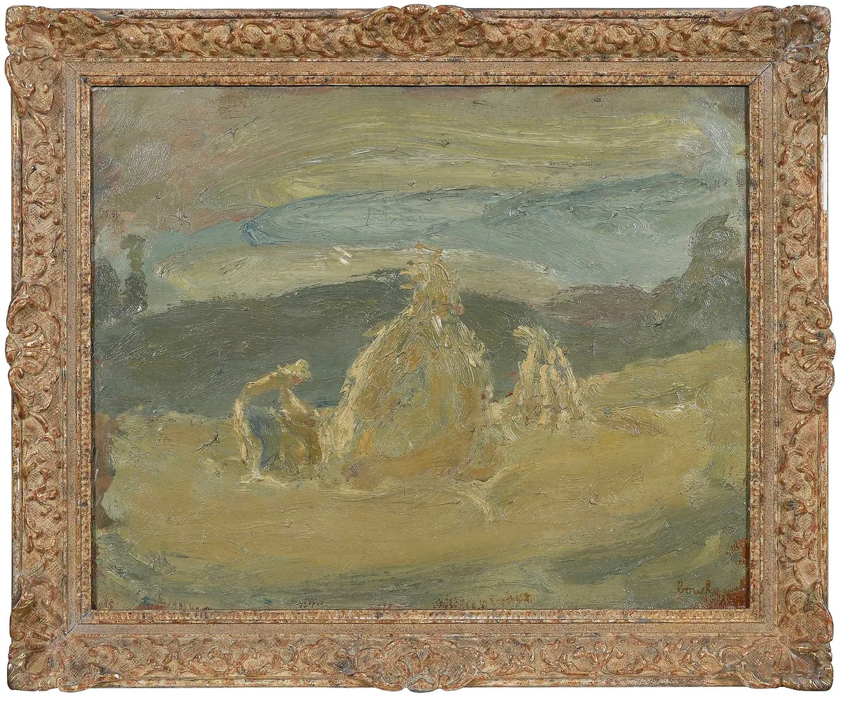 Les meules by Georges Bouche, oil on canvas, sold Jul 2023