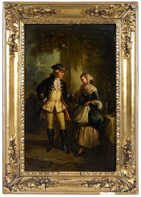 Alexandre-Gabriel Decamps, Flirtation, oil on panel