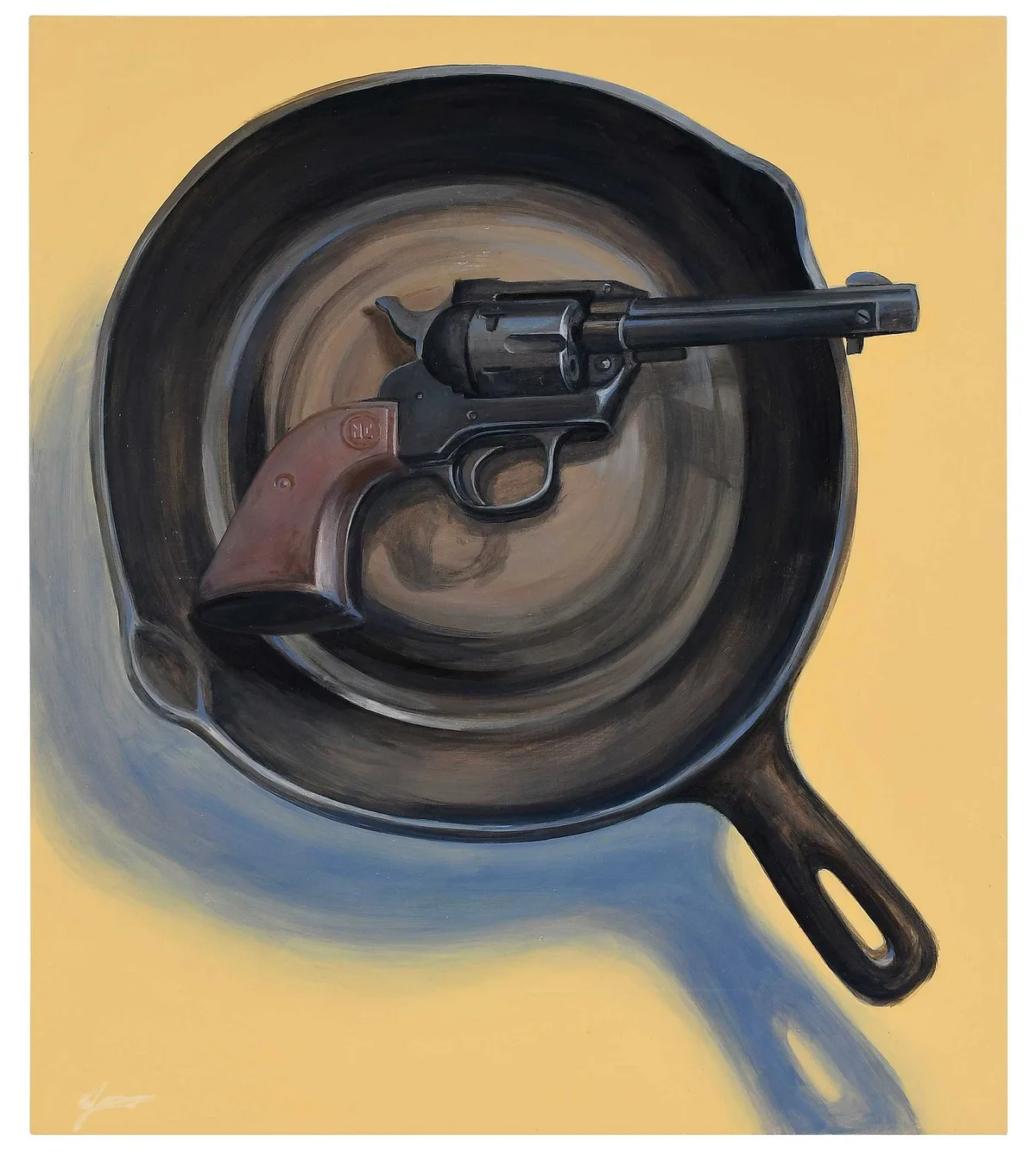 Jessie Avant Smith, Arm in Arm (Pan and Pistol), acrylic on wood