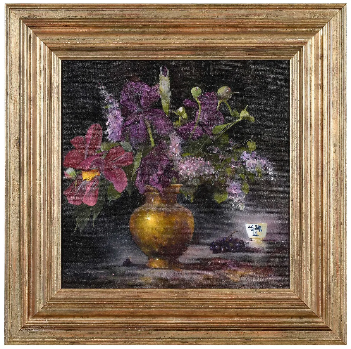 The Chinese Tea Cup by David Stewart, oil on linen, sold Jul 2023