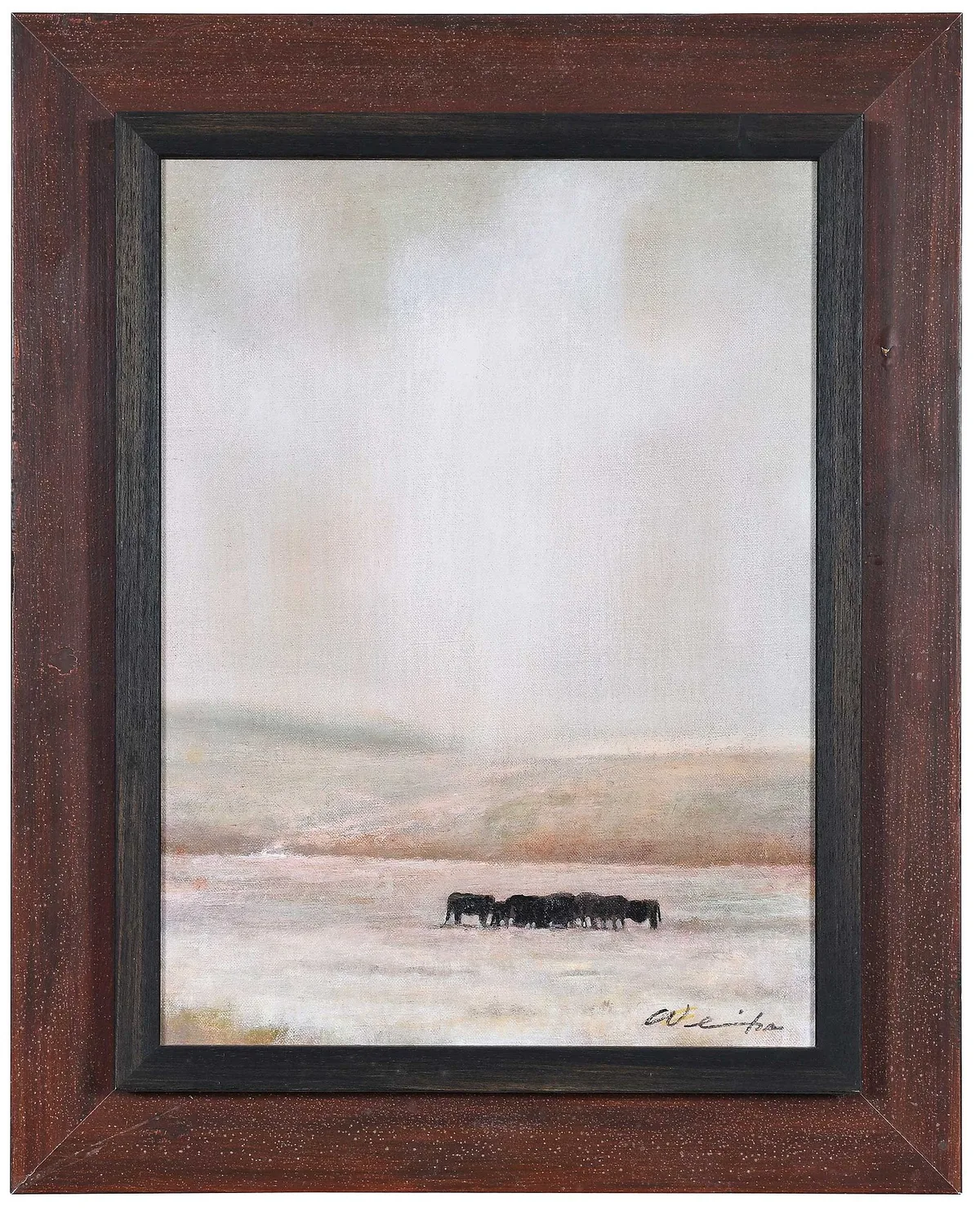 Karen Weihs, The Herd, oil on board