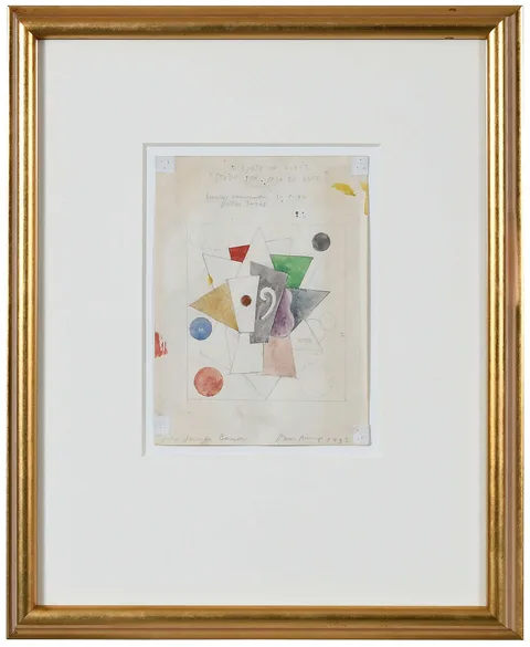 Dan Rizzie, Preliminary working sketch for House of Light (Casa De Luce), 1992, mixed media on paper
