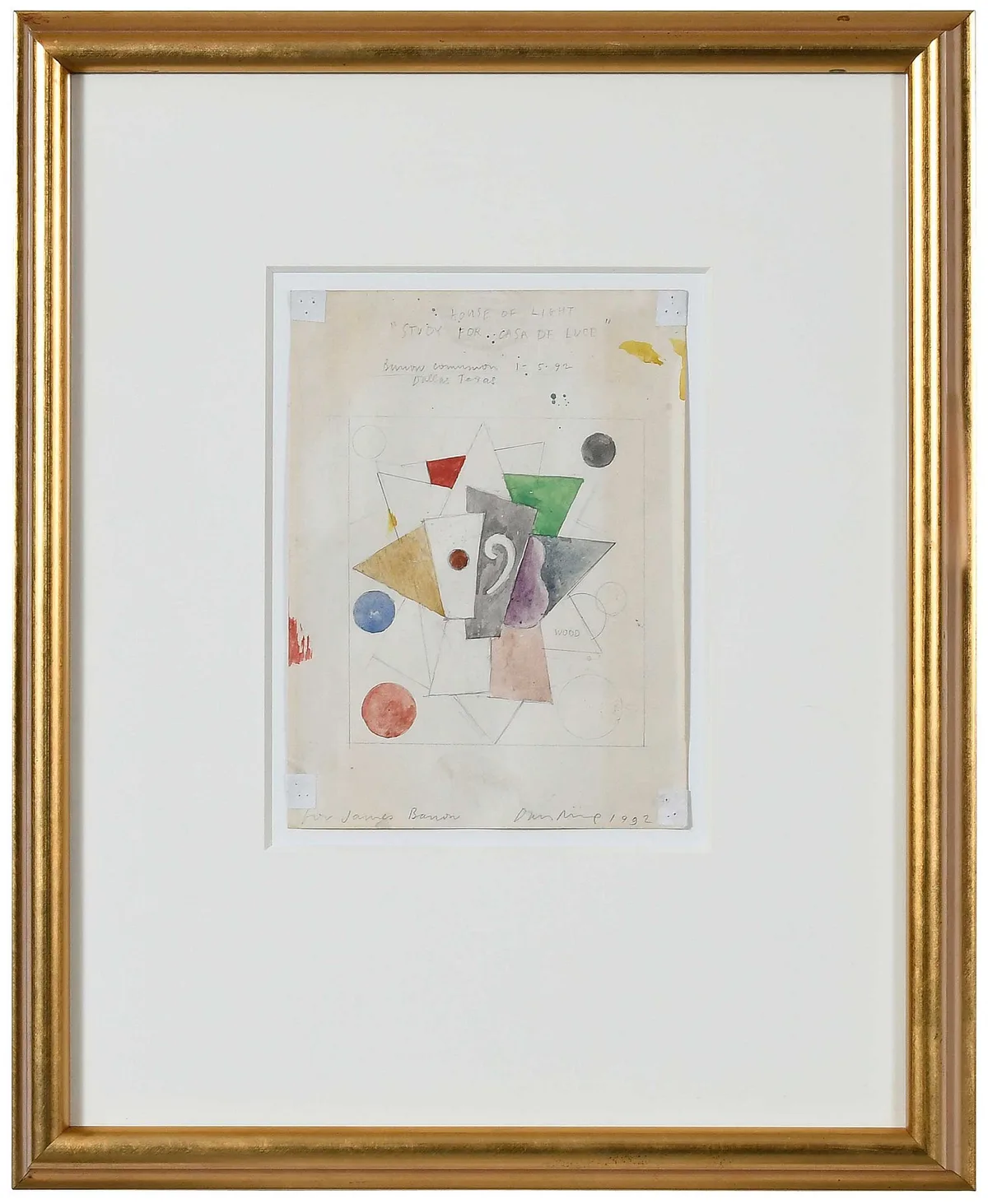 Dan Rizzie, Preliminary working sketch for House of Light (Casa De Luce), 1992, mixed media on paper