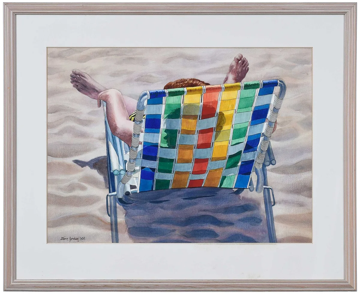 Steven Jordan, Beach Chair, watercolor on paper