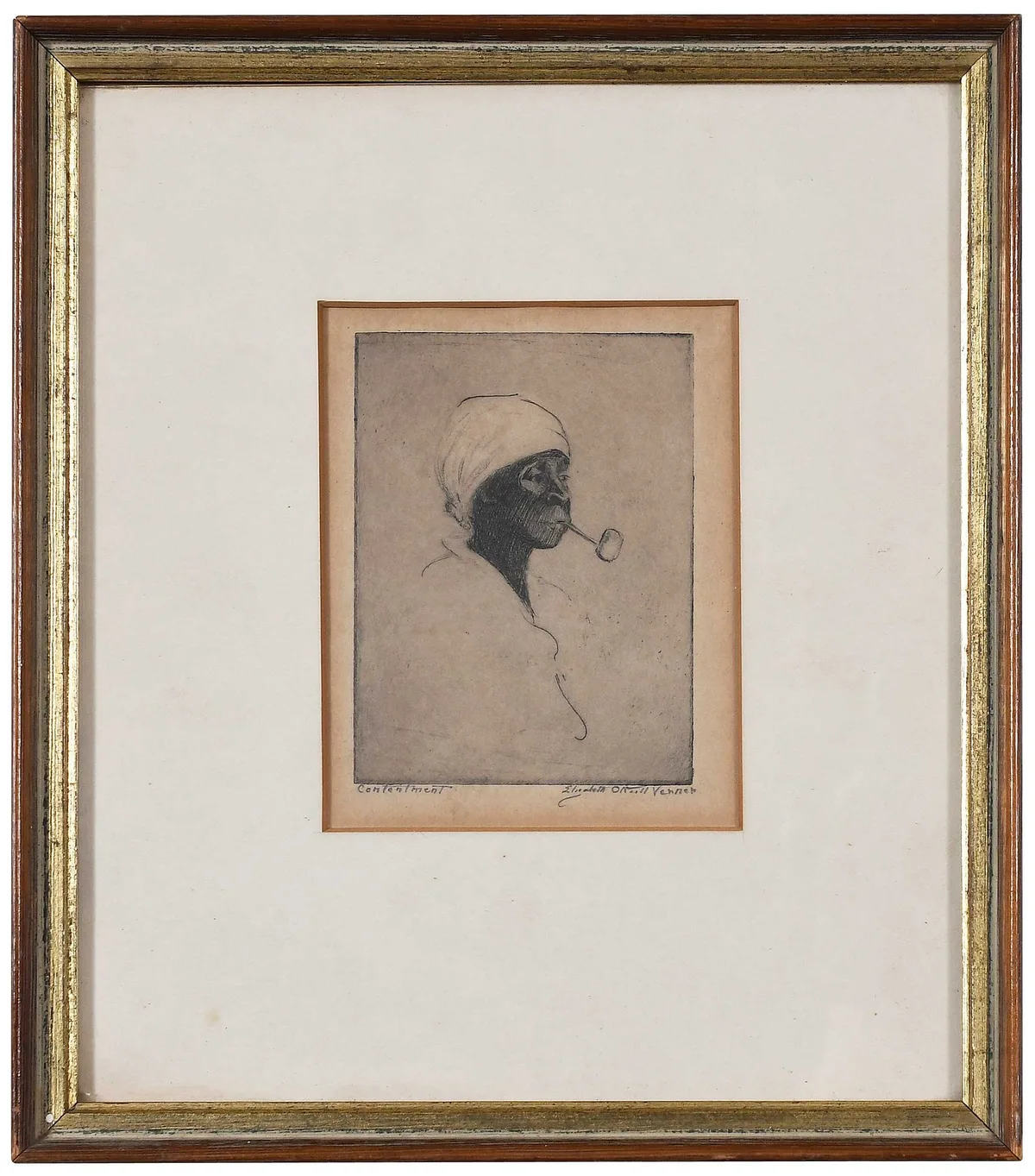 Contentment by Elizabeth O'Neill Verner, etching, sold May 2023