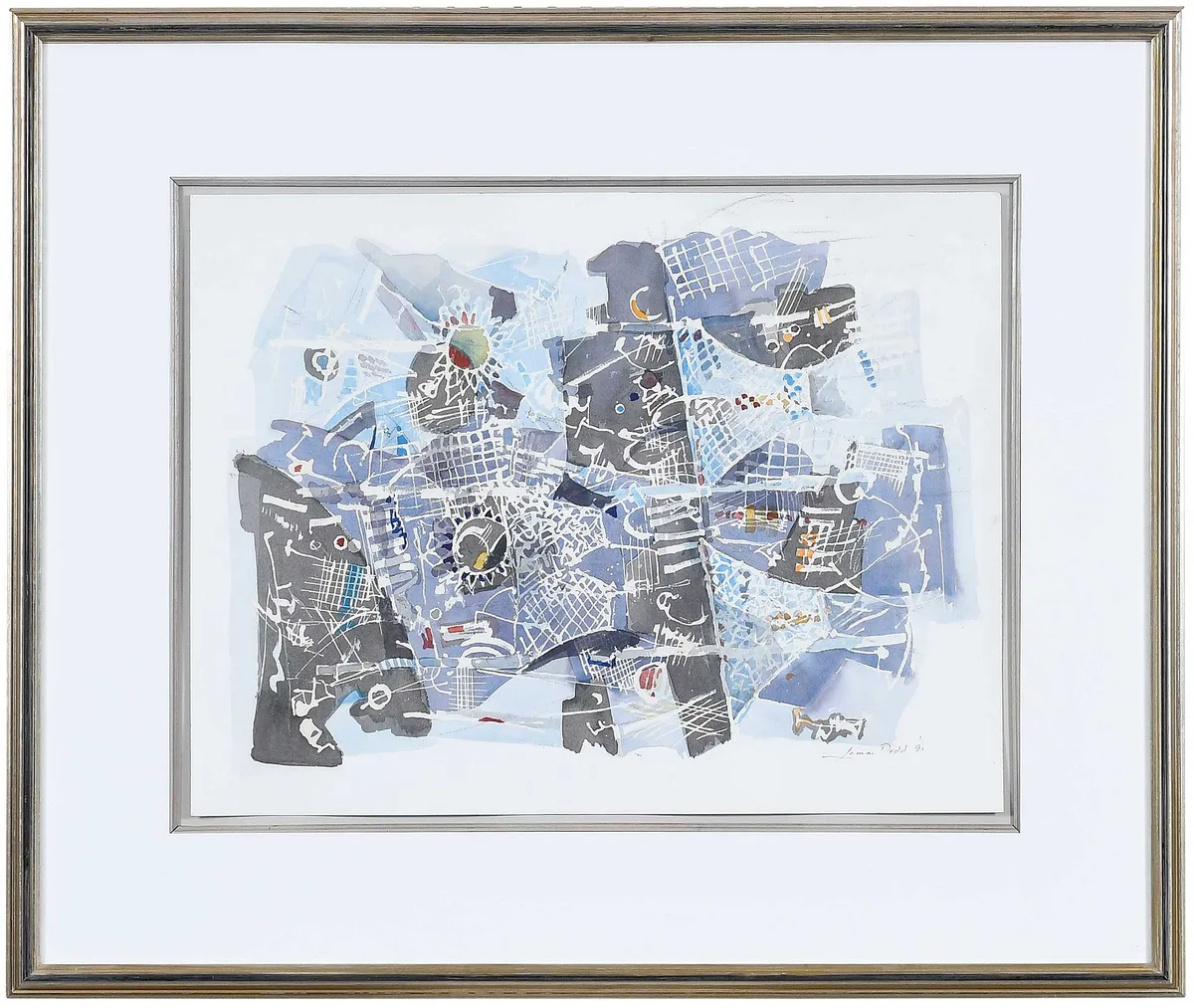 Lobster Traps, Monhegan, watercolor on paper