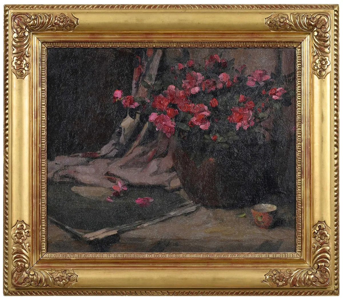 Still Life with Azaleas by Caroline Stehlin, oil on canvas, sold May 2023