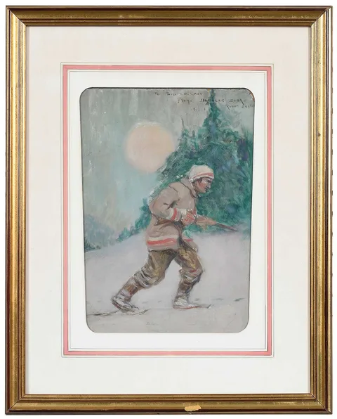 Douglas Duer, Trapper in the Snow, 1911, oil on board