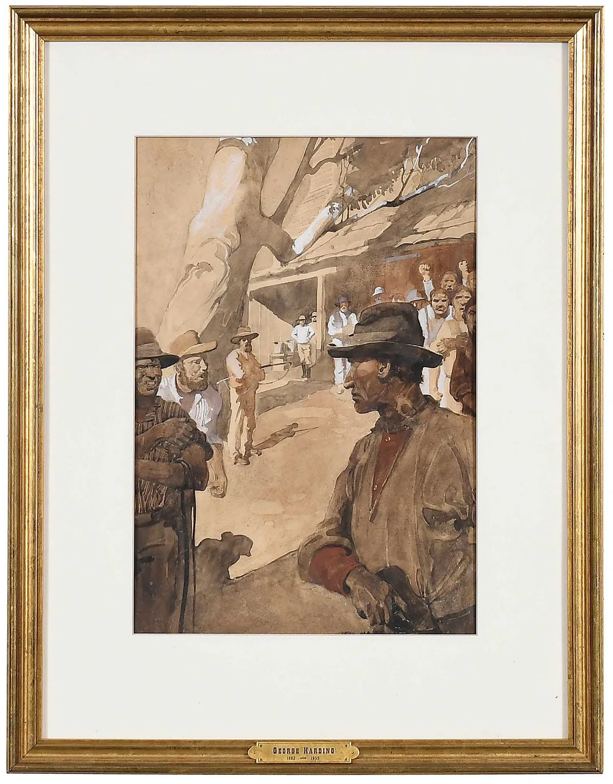 George Mathews Harding, The Cowboys, watercolor and gouache on paper