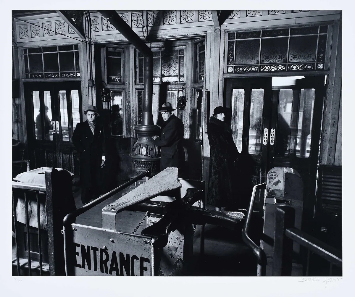 El Station Interior by Berenice Abbott, 1936, gelatin silver print, sold May 2023