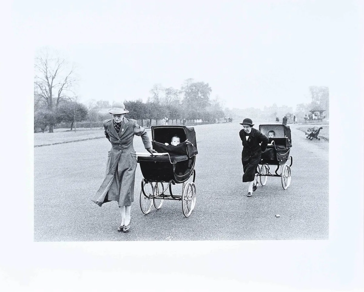 England (nannies pulling prams) by Bruce Davidson, gelatin silver print, sold May 2023