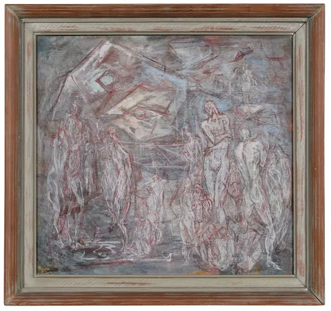 Kenneth Callahan, Untitled, Figural Group, circa 1947, tempera on panel