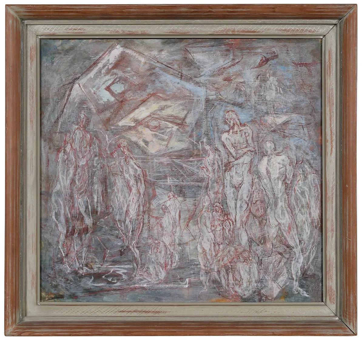 Kenneth Callahan, Untitled, Figural Group, circa 1947, tempera on panel