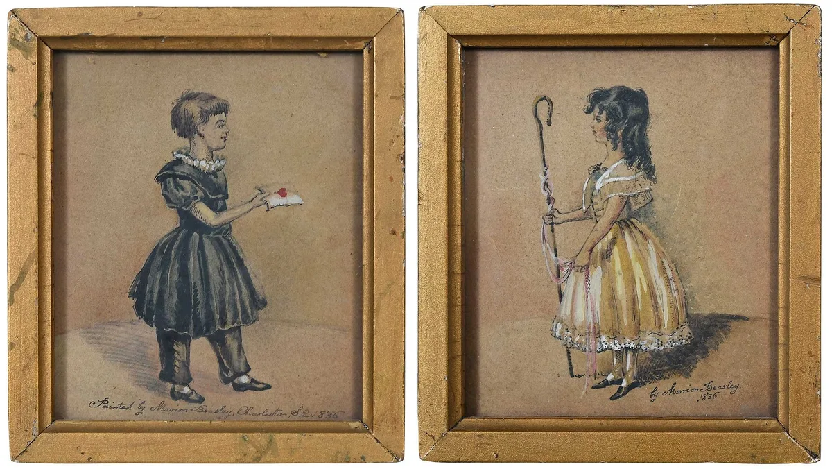 Marion Beasley, Charleston Portrait Miniatures, watercolor on paper