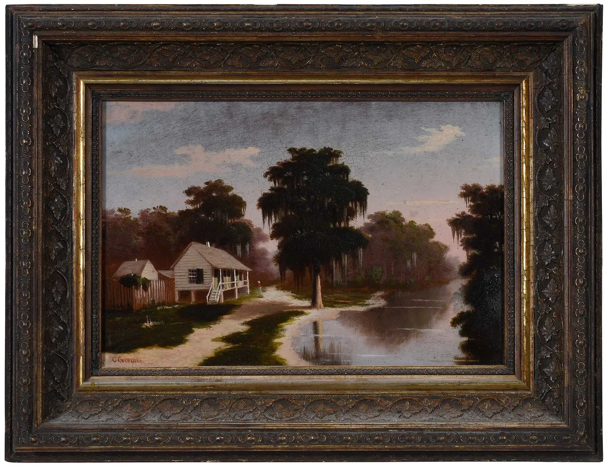 Charles Giroux, Bayou Cabin, oil on canvas