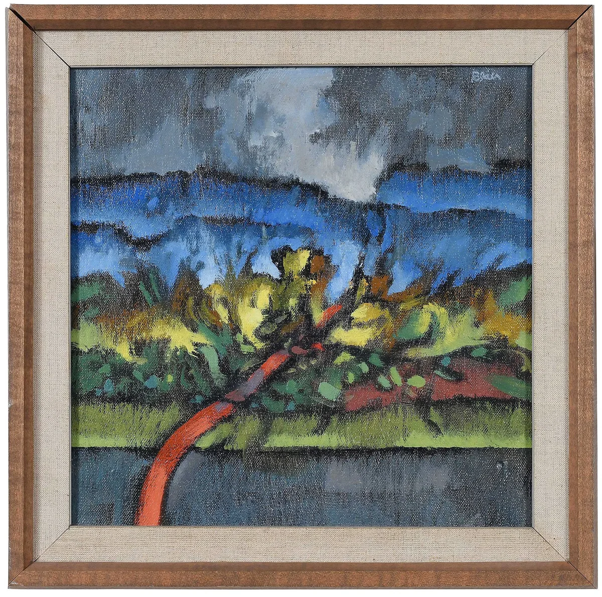 Mountain Drive by Carl Blair, oil on canvas, sold Mar 2023