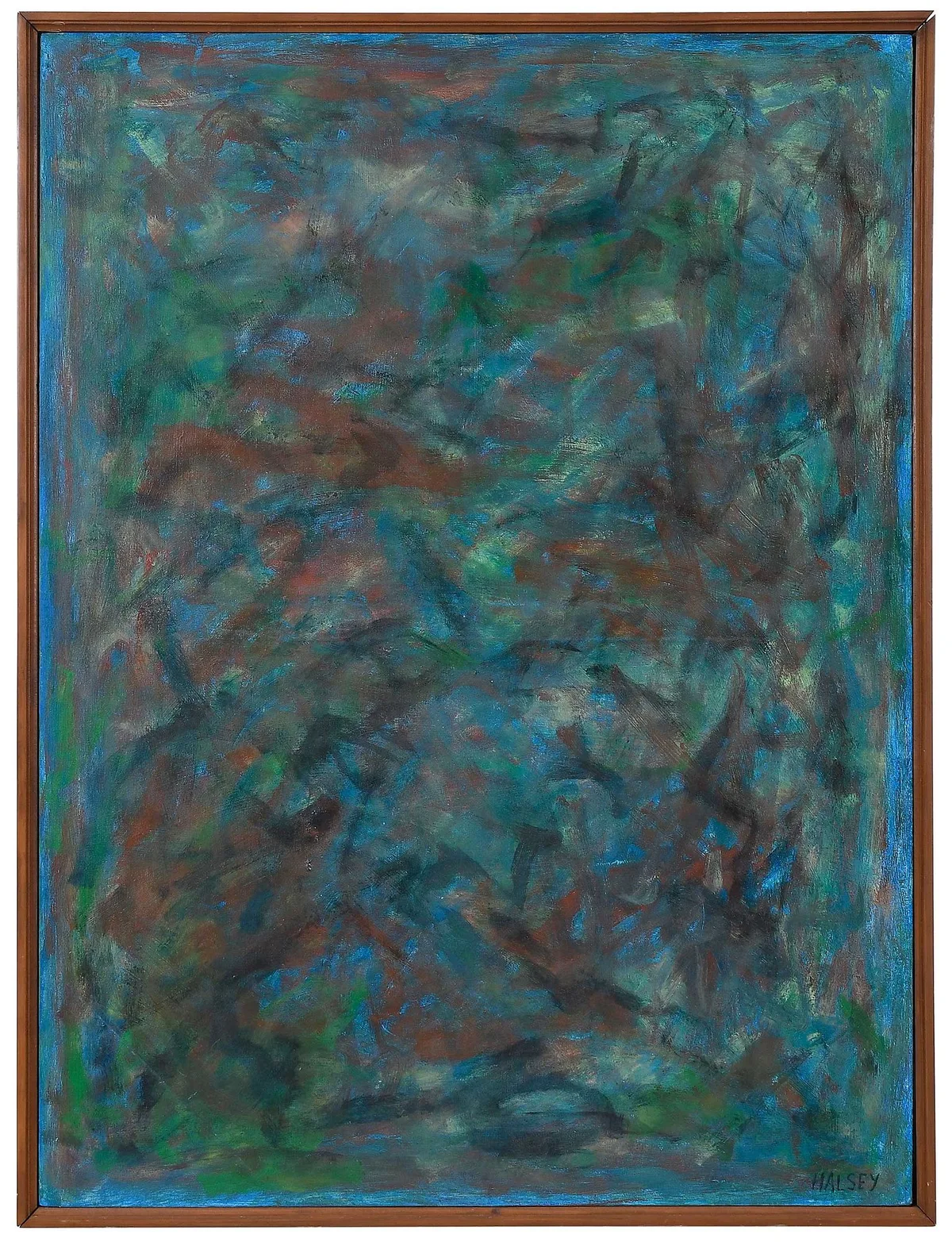 Static Charge by William Melton Halsey, 1992, oil on canvas, sold Mar 2023
