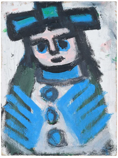Eddy Mumma, Untitled, double sided Portraits, oil on board
