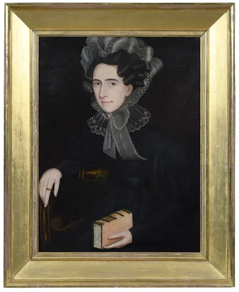 Ammi Phillips, Portrait of a Lady in a White Lace Bonnet, oil on canvas