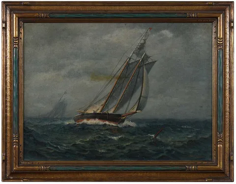 James Gale Tyler, Schooner on Tack, oil on canvas