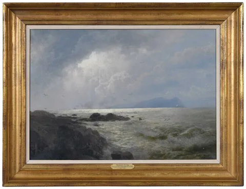 Hermann Herzog, Maine Coast, Near Metinicus Isle, remnants of signature lower right, oil on canvas